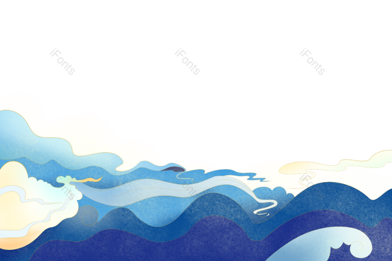 边框图片,装饰元素,中国风PNG,蓝色免抠素材